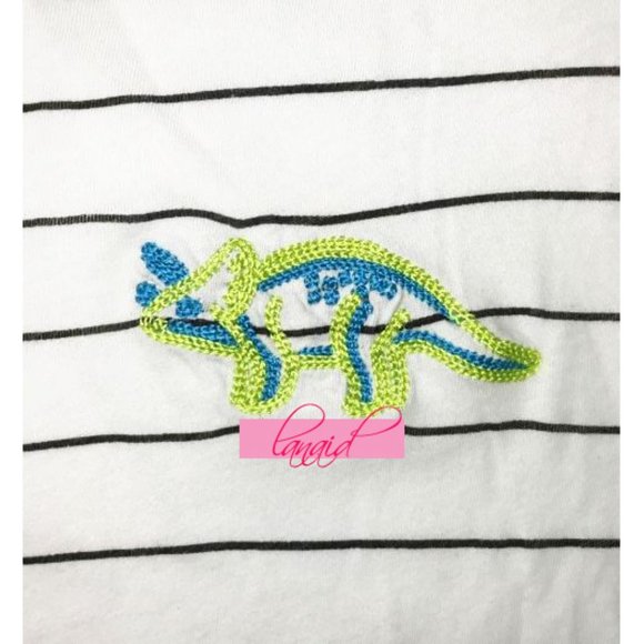NEW Wildfox Triceratops Stellar Stripe Crew Dinosaur Distressed Destroyed Top XS - Picture 6 of 9